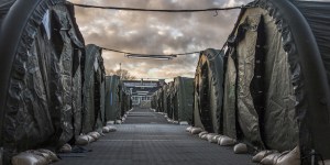 The new migrant reception camp in Vordingborg, 100 km south of Copenhagen, is opened to the media Thursday, Nov. 26, 2015. The camp will be able to house up to 2000 migrants and refugees. (Per Rasmussen/Polfoto via AP) DENMARK OUT